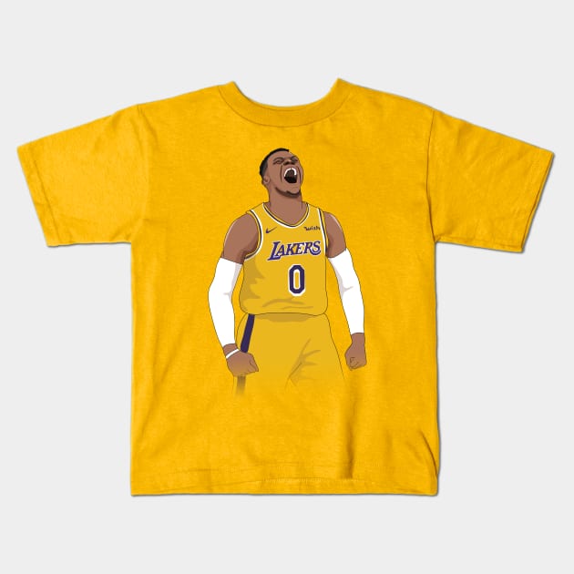 Russell Westbrook Kids T-Shirt by xavierjfong